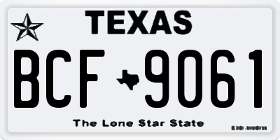 TX license plate BCF9061