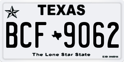 TX license plate BCF9062