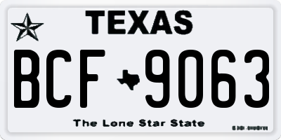 TX license plate BCF9063