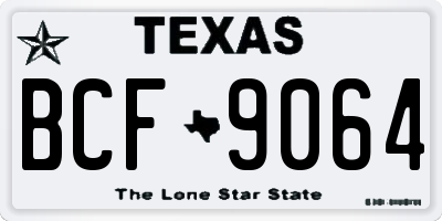 TX license plate BCF9064