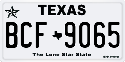 TX license plate BCF9065