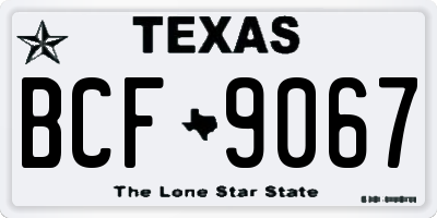 TX license plate BCF9067