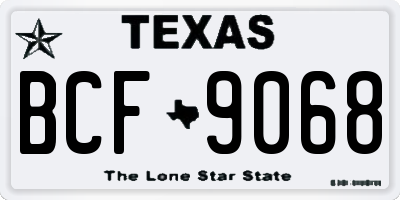 TX license plate BCF9068