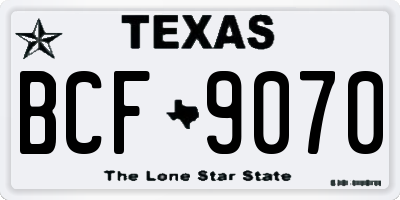 TX license plate BCF9070