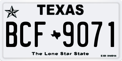 TX license plate BCF9071