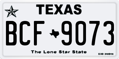 TX license plate BCF9073