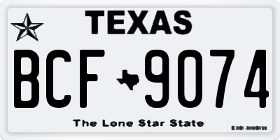 TX license plate BCF9074
