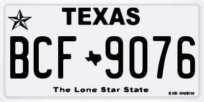 TX license plate BCF9076