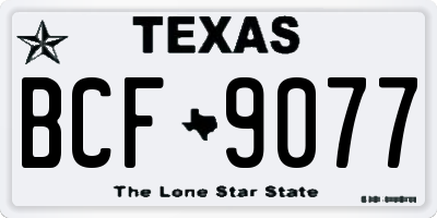 TX license plate BCF9077