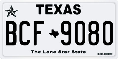 TX license plate BCF9080