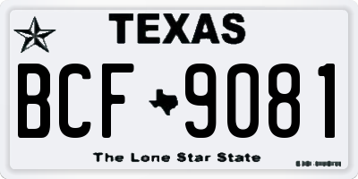 TX license plate BCF9081