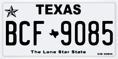 TX license plate BCF9085