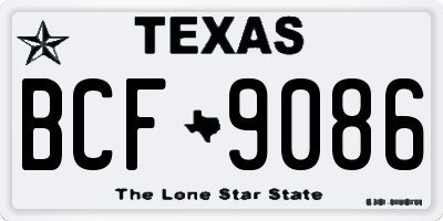 TX license plate BCF9086