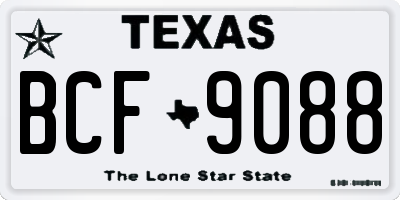TX license plate BCF9088