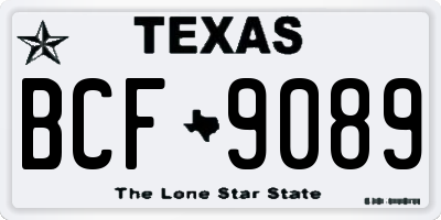 TX license plate BCF9089