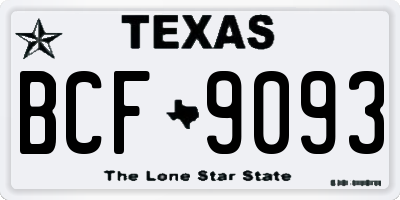 TX license plate BCF9093