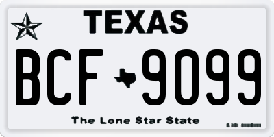 TX license plate BCF9099