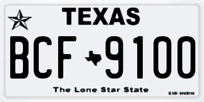 TX license plate BCF9100