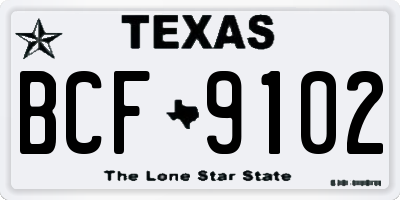 TX license plate BCF9102