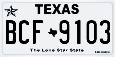 TX license plate BCF9103