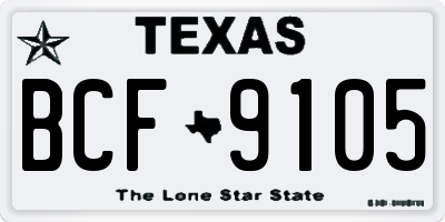 TX license plate BCF9105