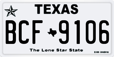 TX license plate BCF9106