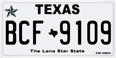 TX license plate BCF9109