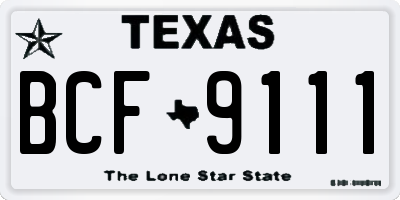 TX license plate BCF9111