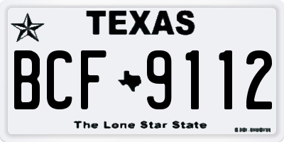 TX license plate BCF9112
