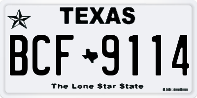 TX license plate BCF9114