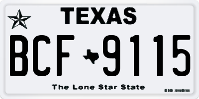 TX license plate BCF9115