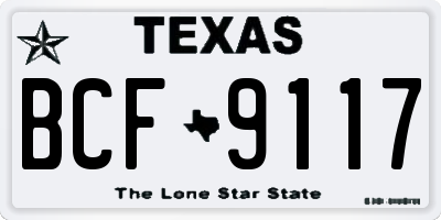 TX license plate BCF9117