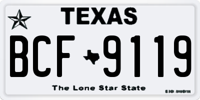 TX license plate BCF9119