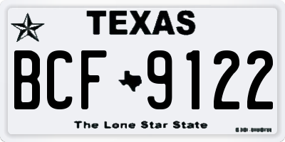 TX license plate BCF9122