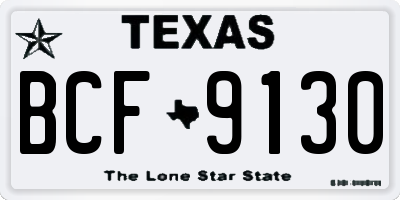 TX license plate BCF9130