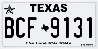 TX license plate BCF9131