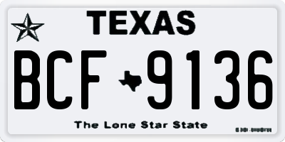 TX license plate BCF9136