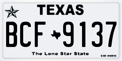TX license plate BCF9137