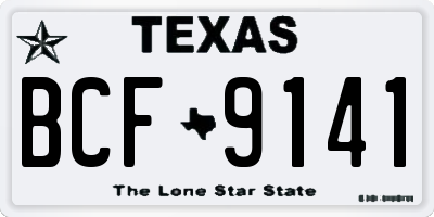 TX license plate BCF9141