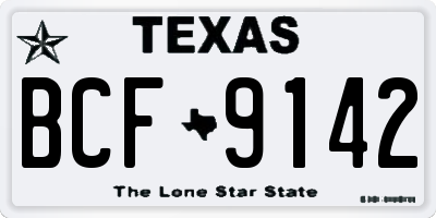 TX license plate BCF9142