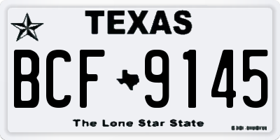 TX license plate BCF9145