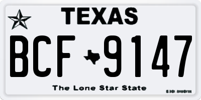 TX license plate BCF9147