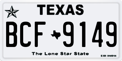 TX license plate BCF9149