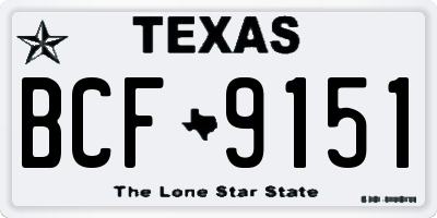 TX license plate BCF9151