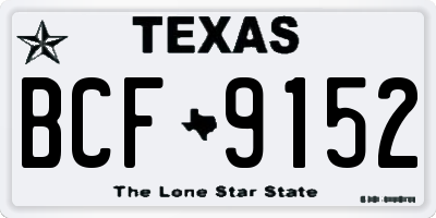 TX license plate BCF9152