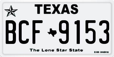 TX license plate BCF9153