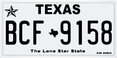 TX license plate BCF9158