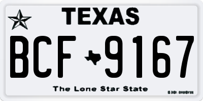 TX license plate BCF9167