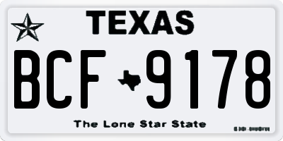 TX license plate BCF9178