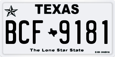 TX license plate BCF9181